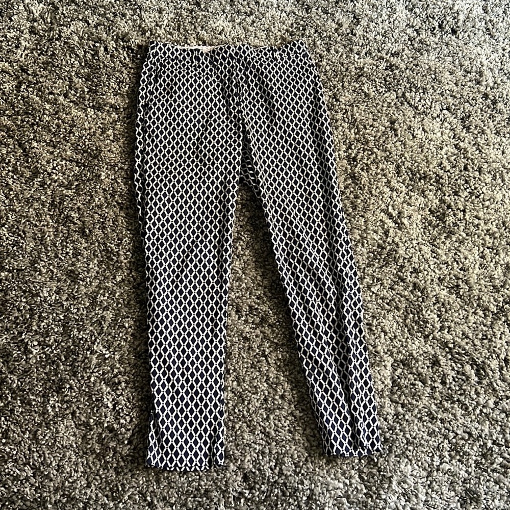 H&M womens dress pants, size 6, blue and white